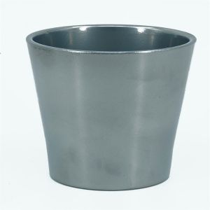 Marina silver glazed ceramic pot
