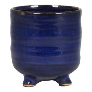 15.296 Pot op voet togo blauw 11.5 cm