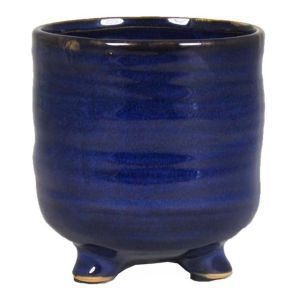 15.298 Pot op voet togo blauw 16 cm