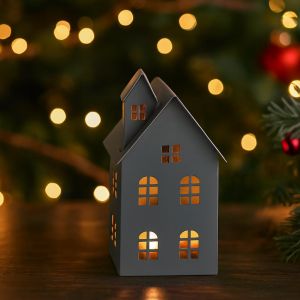 Kersthuis metaal Zwart Studio