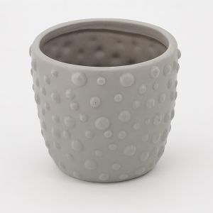 Keramiek pot grijs met bolletjes Studio
